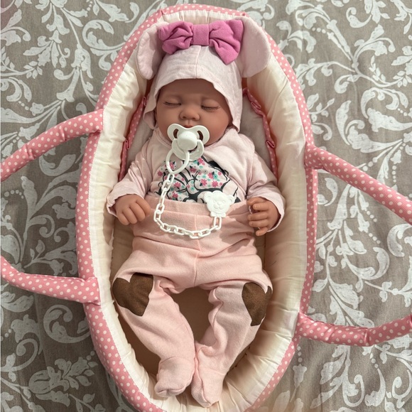 Reborn doll Antonio Juan Doll with Pink Outfit and Basket - Picture 1 of 8